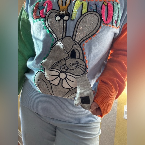 Colorful Bunny Patch Sweater New - Picture 6 of 9